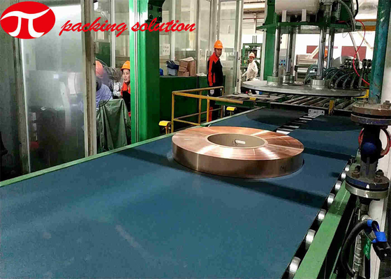 High Reliability Copper Coil Packing Line OD 1000mm Horizontal Packaging Machine