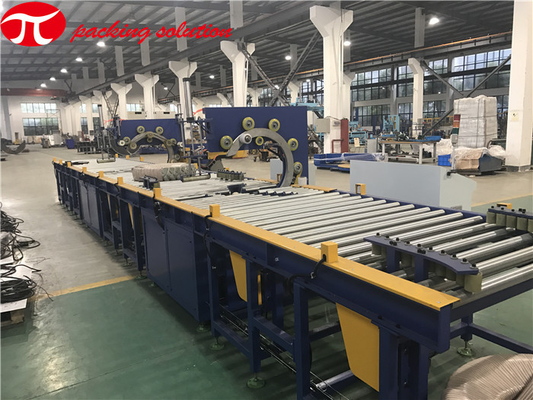 Fully Automatic Horizontal Stretch Wrapper 20-90r/Min 380V 50HZ With Motor Driven Conveyor