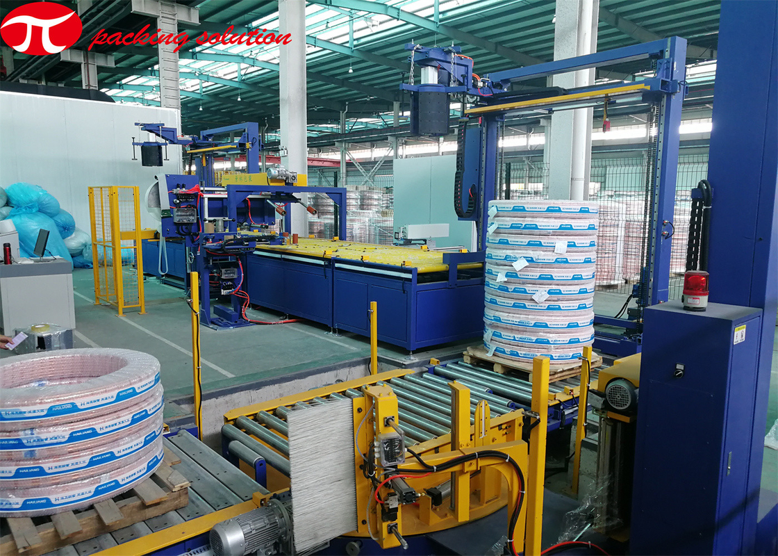 Automatic Metal Coil Packing Line With Bubble Film OD900mm