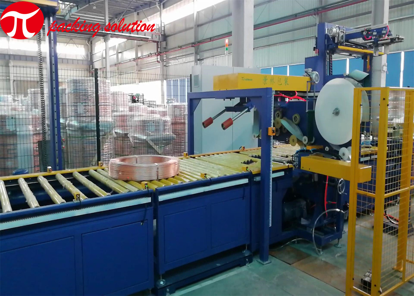 Automatic Metal Coil Packing Line With Bubble Film OD900mm