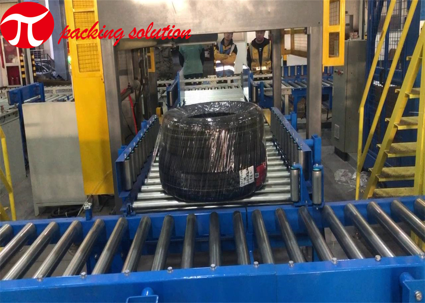 Stretch Film Tyre Packing Machine Full Automatic 2 Tire Wrapping Machine Horizontal 90r/Min