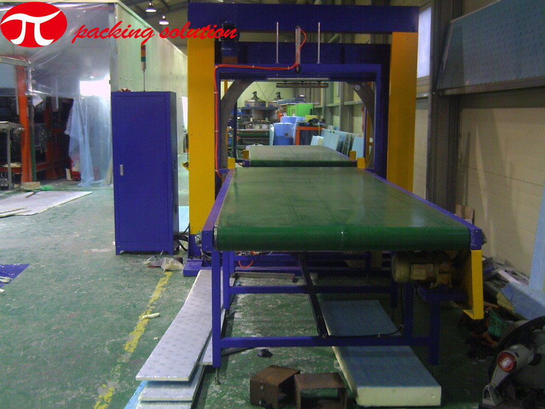 Horizontal Stretch Film Wrapping PLC Control Wood Board Steel & Copper Coil Packing Machine