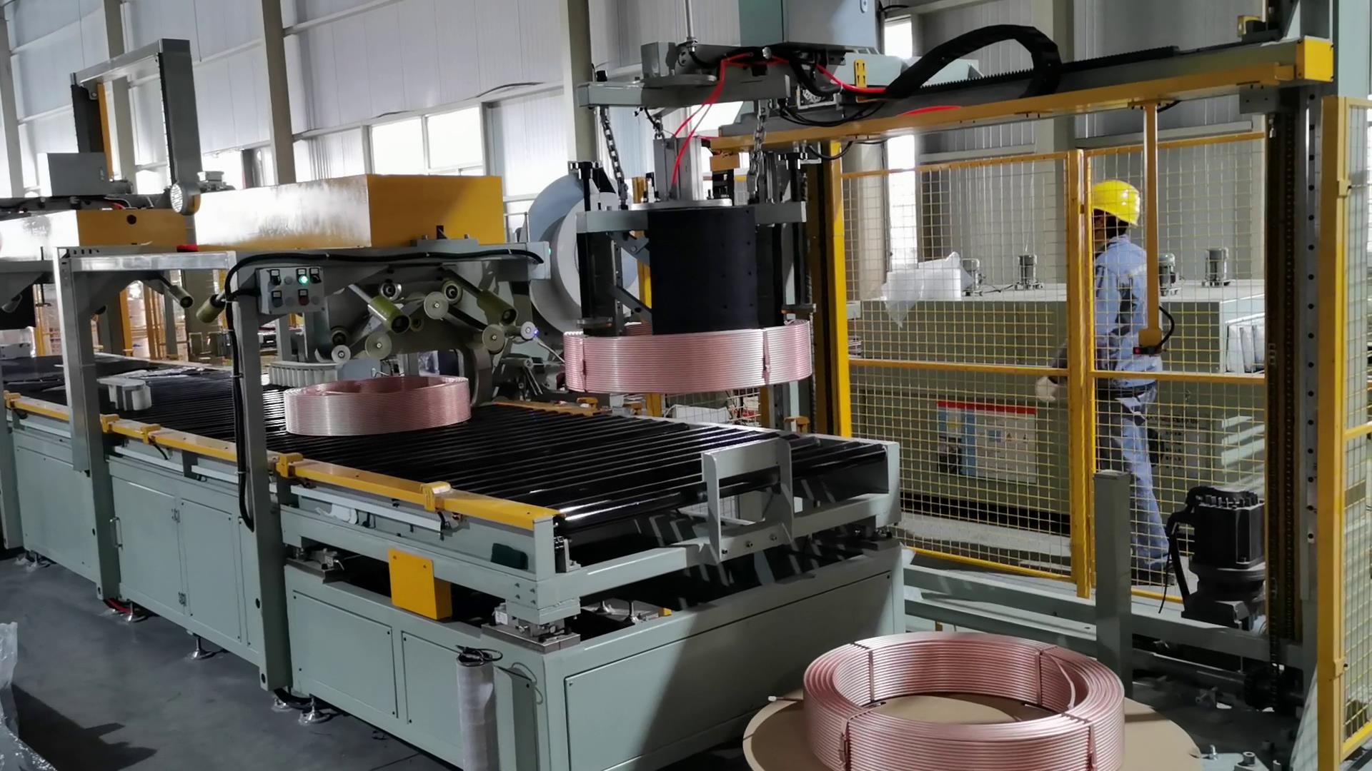 High Efficiency Horizontal Copper Coil Packing Machine 60mm-500mm Width With Stacking